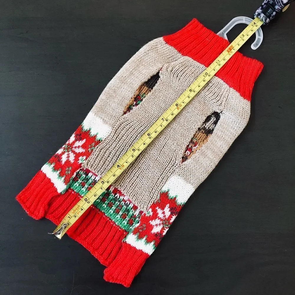 Christmas Pet Reindeer Holiday Dog Sweater S